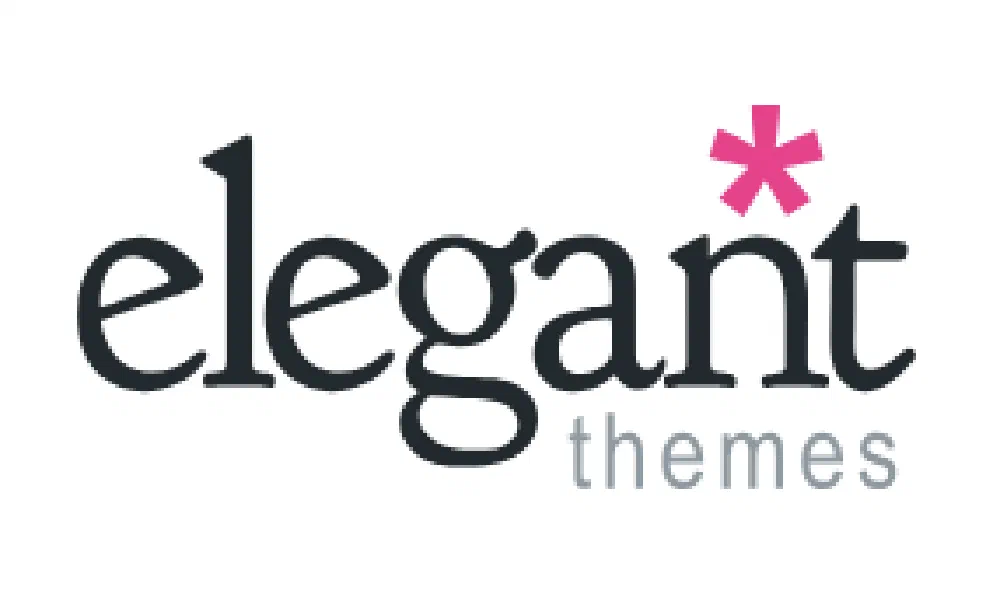 Elegant Themes logo, the lowercase “elegant” wordmark in dark gray with a magenta starburst above the “g,” and the word “themes” beneath in light gray.