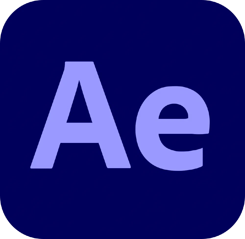 Adobe After Effects CC app icon, the purple 'Ae' monogram on a dark navy rounded square.