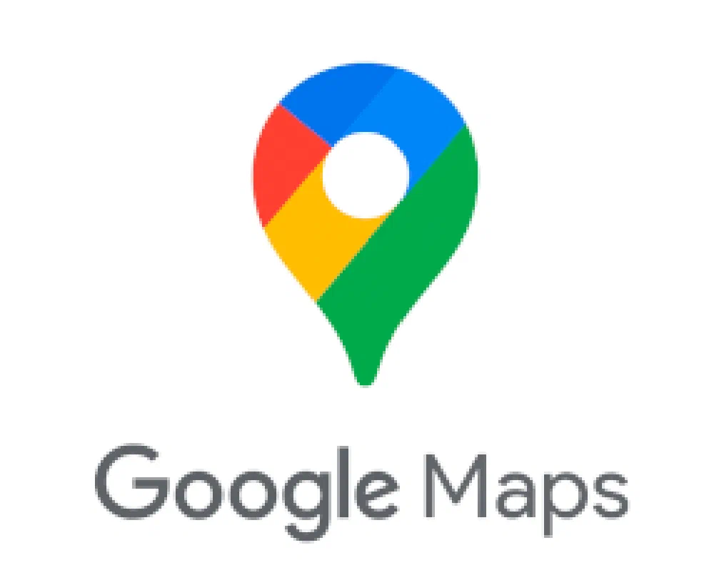 Google Maps logo, a multicolored teardrop pin with a white center above the ‘Google Maps’ wordmark.