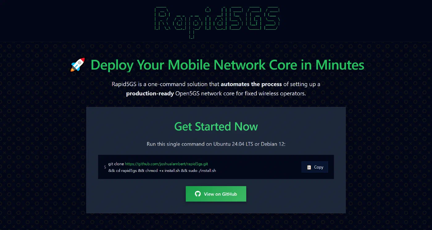 Simplifying the Core: Introducing Rapid5GS