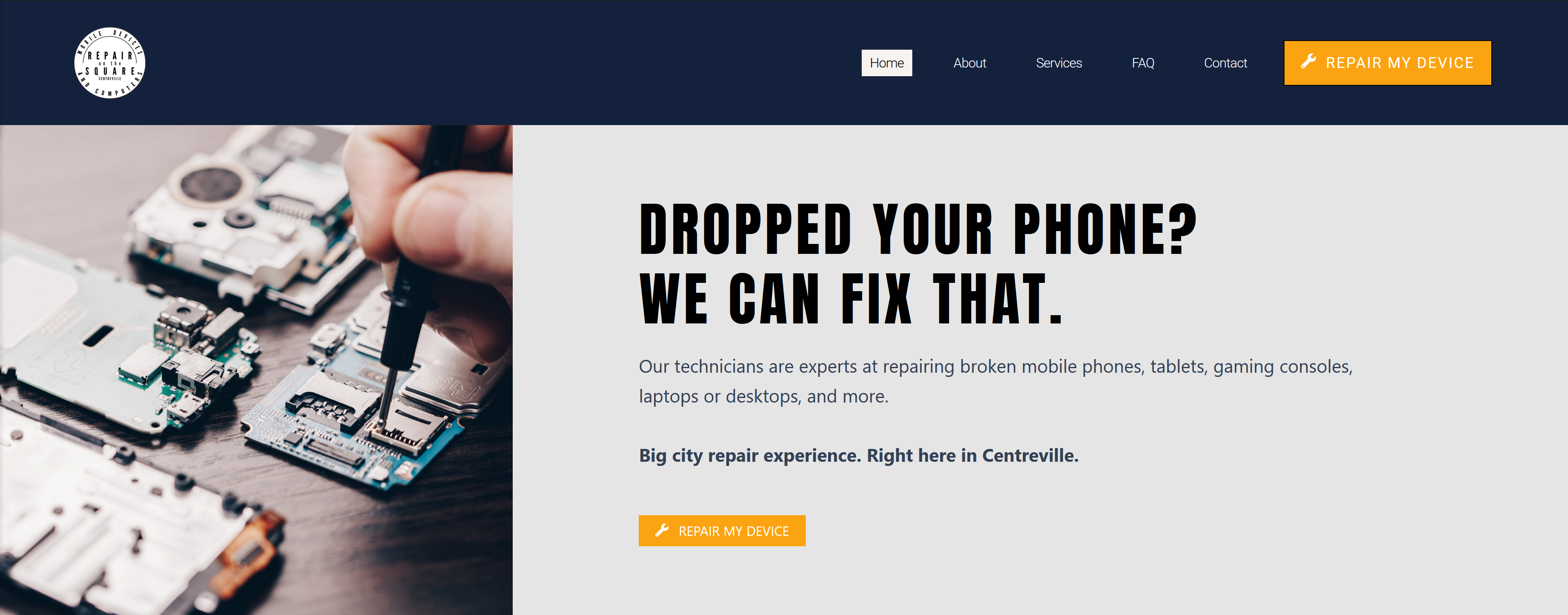 Website for Repair On The Square